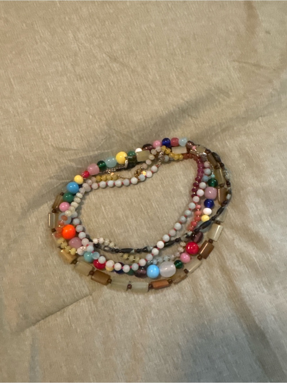 Multicolor Beaded Layered Women's Necklace